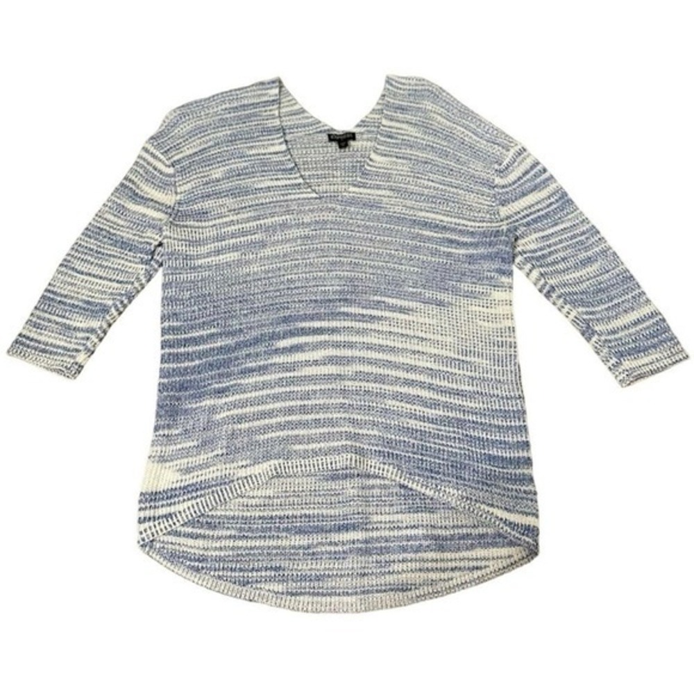 Express‎ Knit Sweater White and Blue Women’s Size Small